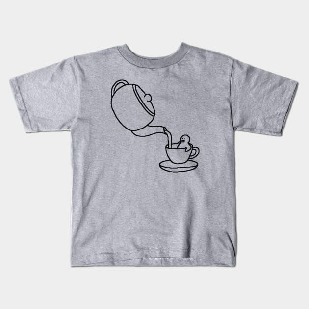 Tea pouring Kids T-Shirt by Master Tingus store